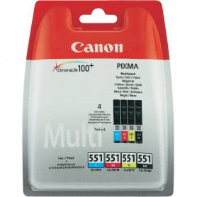 Canon CLI-551 C/M/Y/BK w/sec cartuccia d'inchiostro 4 pz Originale Resa standard Nero, Ciano, Magenta, Giallo (6509B008)