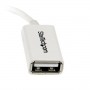 StarTech.com Cavo Adattatore micro USB a USB femmina OTG da viaggio 12cm M/F - Bianco (UUSBOTGW)