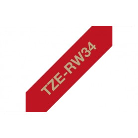 Brother TZE-RW34 nastro per etichettatrice Oro su rosso (TZERW34)