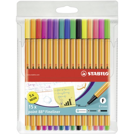 STABILO Point 88 marcatore Multicolore 5 pz (8815-1)
