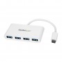 StarTech.com Hub USB-C a 4 porte USB 3.0 - USB-C a 4x USB-A - Alimentato via bus - Bianco (HB30C4ABW)