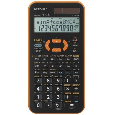 Sharp EL-520X calcolatrice Tasca Calcolatrice scientifica Nero, Arancione (SH-EL520XYR)
