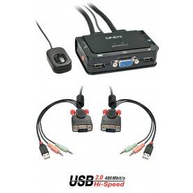 Lindy 42342 switch per keyboard-video-mouse (kvm) Nero (42342)