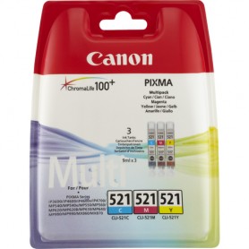 Canon CLI-521 C/M/Y cartuccia d'inchiostro 3 pz Originale Ciano, Magenta, Giallo (2934B010)