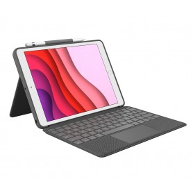Logitech Combo Touch for iPad (7th, 8th, and 9th generation) Grafite Smart Connector QWERTY Italiano (920-009626)