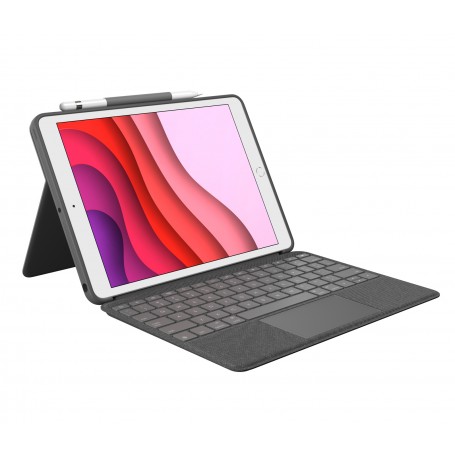 Logitech Combo Touch for iPad (7th, 8th, and 9th generation) Grafite Smart Connector QWERTY Italiano (920-009626)