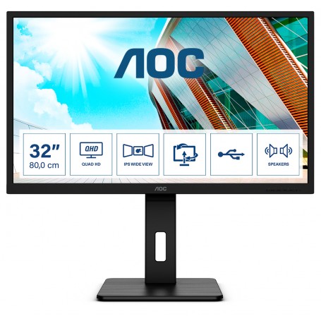 AOC P2 Q32P2 monitor piatto per PC 80 cm (31.5") 2560 x 1440 Pixel 2K Ultra HD LED Nero (Q32P2)
