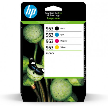 HP Confezione da 4 cartucce di inchiostro nero, ciano, magenta, giallo originali 963 (6ZC70AE)