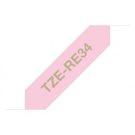 Brother TZE-RE34 nastro per etichettatrice Oro su rosa (TZERE34)