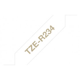 Brother TZE-R234 nastro per etichettatrice Oro su bianco (TZERN34)