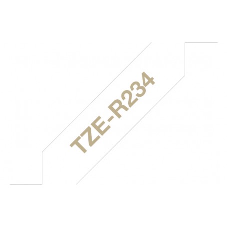 Brother TZE-R234 nastro per etichettatrice Oro su bianco (TZERN34)