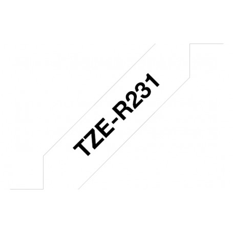 Brother TZE-R231 nastro per etichettatrice Nero su bianco (TZER231)