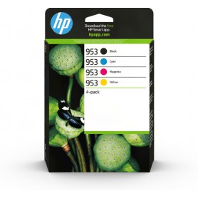 HP Confezione da 4 cartucce di inchiostro nero, ciano, magenta, giallo originali 953 (6ZC69AE)