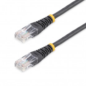 StarTech.com Cavo patch UTP Cat5e RJ45 modellato nero da 15 m Cat 5e - Cavo patch da 15 m (M45PAT15MBK)