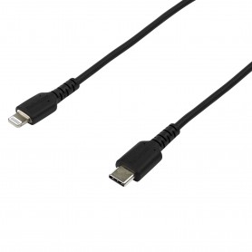 StarTech.com Cavo durevole da USB-C a Lightning da 2m nero - Cavo di alimentazione/sincronizzazione in Fibra aram (RUSBCLTMM2MB)