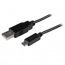 StarTech.com Cavo di sincronizzazione e di ricarica USB a Micro USB - Cavetto slim per Smartphone e Tablet A a Micr (USBAUB1MBK)