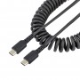 StarTech.com Cavo USB C Ricarica Veloce da 50cm Cavetto USB tipo C 2.0 Spiralato di Alimentazione e Sincronizzazione Resistente 