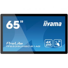 iiyama TF6539UHSC-B1AG visualizzatore di messaggi Pannello piatto interattivo 165,1 cm (65") LCD 500 cd/m² 4K Ultra HD Nero Tou