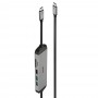 Lindy 43326 replicatore di porte e docking station per laptop Cablato USB 3.2 Gen 1 (3.1 Gen 1) Type-C Nero, Grigio