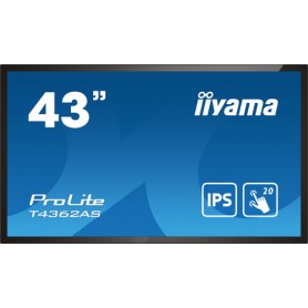 iiyama T4362AS-B1 visualizzatore di messaggi Pannello piatto interattivo 108 cm (42.5") IPS 500 cd/m² 4K Ultra HD Nero Touch sc