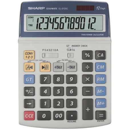 Sharp EL2125C calcolatrice Desktop Calcolatrice finanziaria Nero, Blu, Grigio (SH-EL2125C)