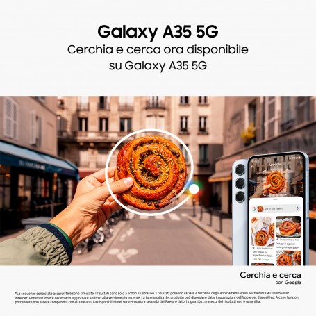 Samsung Galaxy A35 5G Display FHD+ Super AMOLED 6.6”, Android 14, 6GB RAM, 128GB, Dual SIM, Batteria 5.000 mAh, Awesome Lemon
