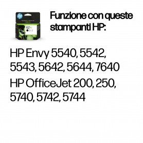 HP Cartuccia originale inchiostro nero ad alta capacità 62XL (C2P05AE)