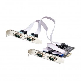 StarTech.com Scheda Seriale PCIe a 4 porte, scheda seriale PCI Express a RS232/RS422/RS485 (DB9), staffa a basso profilo inclusa