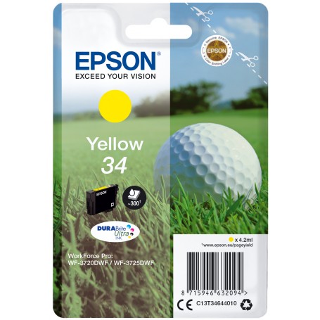 Epson Golf ball Singlepack Yellow 34 DURABrite Ultra Ink (C13T34644010)