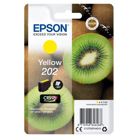 Epson Kiwi Singlepack Yellow 202 Claria Premium Ink (C13T02F44010)