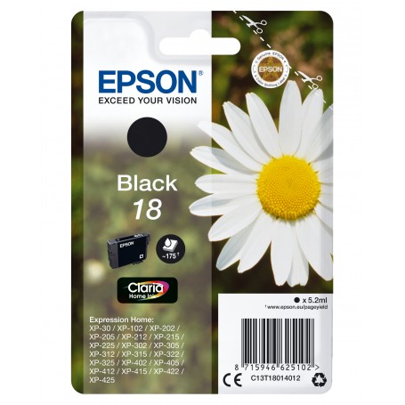 Epson Daisy Cartuccia Margherita Nero Inchiostri Claria Home 18 (C13T18014012)