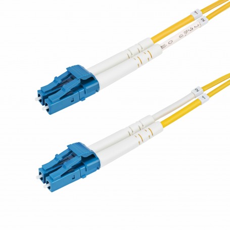 StarTech.com Cavo in fibra ottica duplex monomodale OS2 da LC a LC (UPC) da 5m, 9/125µm, 100G, Insensibile alla piegatura, Bass