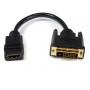 StarTech.com Adattatore cavo video HDMI a DVI-D da 20 cm - HDMI femmina a DVI maschio (HDDVIFM8IN)