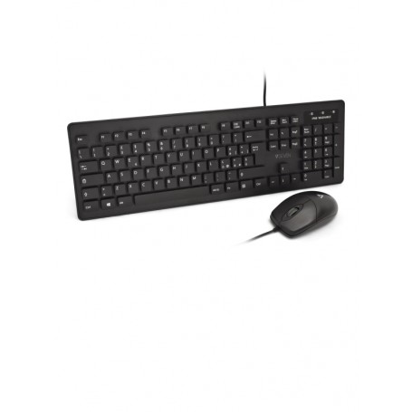 V7 Mouse e tastiera antimicrobici lavabili, USB, sensori ottici, specifica IP68, impermeabili (CKU700IT)