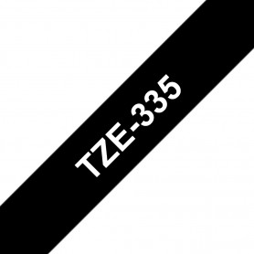 Brother TZe-335 nastro per etichettatrice Bianco su nero (TZE335)