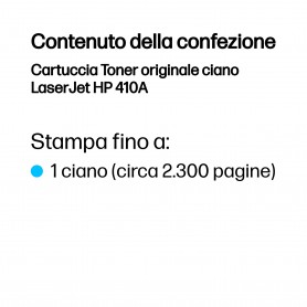 HP 410A Cyan Original LaserJet Toner Cartridge cartuccia toner 1 pz (CF411A)