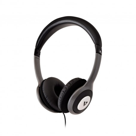 V7 HA520-2EP cuffia e auricolare Cablato Cuffie A Padiglione MUSICA Nero, Argento (HA520-2EP)