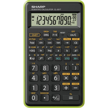 Sharp EL-501T calcolatrice Tasca Calcolatrice scientifica Nero, Verde (EL501TBGR)