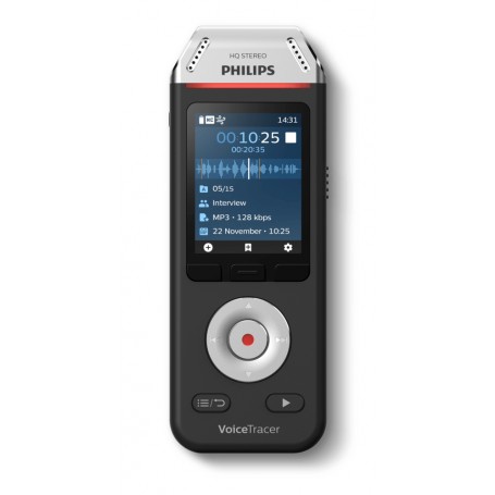 Philips Voice Tracer DVT2110/00 dittafono Flash card Nero, Cromo (DVT_2110)