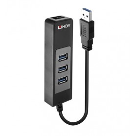 LINDY ADATTATORE USB 3.1 GIGABIT ETHERNET  HUB (43176)