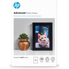 HP Confezione da 100 fogli carta fotografica lucida 10 x 15 cm senza margini Advanced (Q8692A)