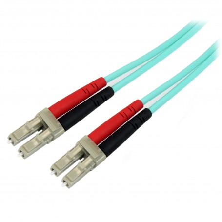 StarTech.com Cavo di rete patch Duplex in fibra ottica multimodale LSZH 50/125 da 10 Gb 10m LC-LC - acqua (A50FBLCLC10)