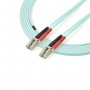 StarTech.com Cavo di rete patch Duplex in fibra ottica multimodale LSZH 50/125 da 10 Gb 5m LC-LC - acqua (A50FBLCLC5)