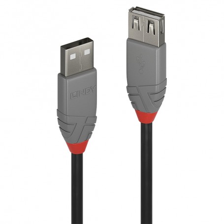 Lindy 36705 cavo USB 5 m USB 2.0 USB A Nero, Grigio (36705)