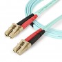 StarTech.com Cavo in Fibra Ottica Multimodale Duplex OM4 LC/LC - 100 Gb - 50/125 - LSZH - Turchese da 1m (450FBLCLC1)