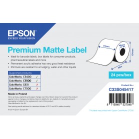 Epson Premium Matte Label - Continuous Roll: 51mm x 35m (C33S045417)