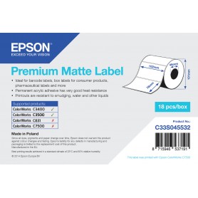 Epson Premium Matte Label - Die-cut Roll: 102mm x 76mm, 440 labels (C33S045532)