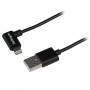StarTech.com Cavo connettore ad angolo lightning a 8 pin Apple a USB nero da 2 m per iPhone/iPod/iPad (USBLT2MBR)