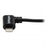 StarTech.com Cavo connettore ad angolo lightning a 8 pin Apple a USB nero da 2 m per iPhone/iPod/iPad (USBLT2MBR)