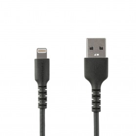 StarTech.com Cavo da USB-A a Lightening bianco da 1m di colore nero - Robusto e resistente cavo di alimentazione/s (RUSBLTMM1MB)